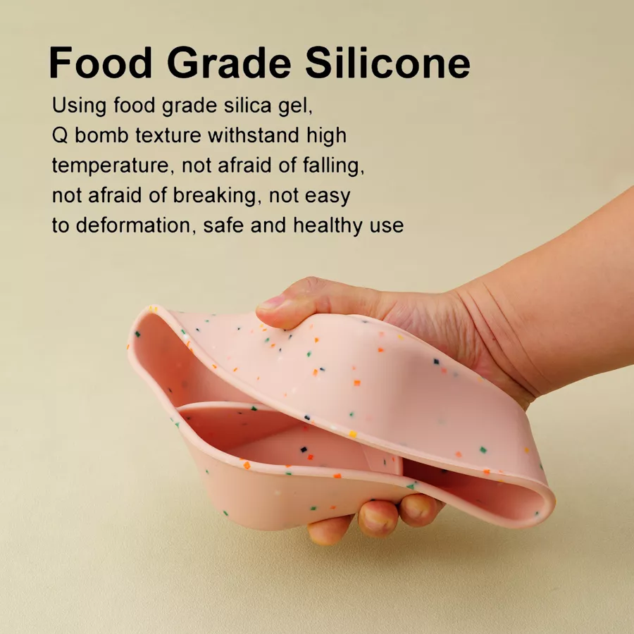 Baby Silicone Tableware: Three-Compartment Plate - Image 5