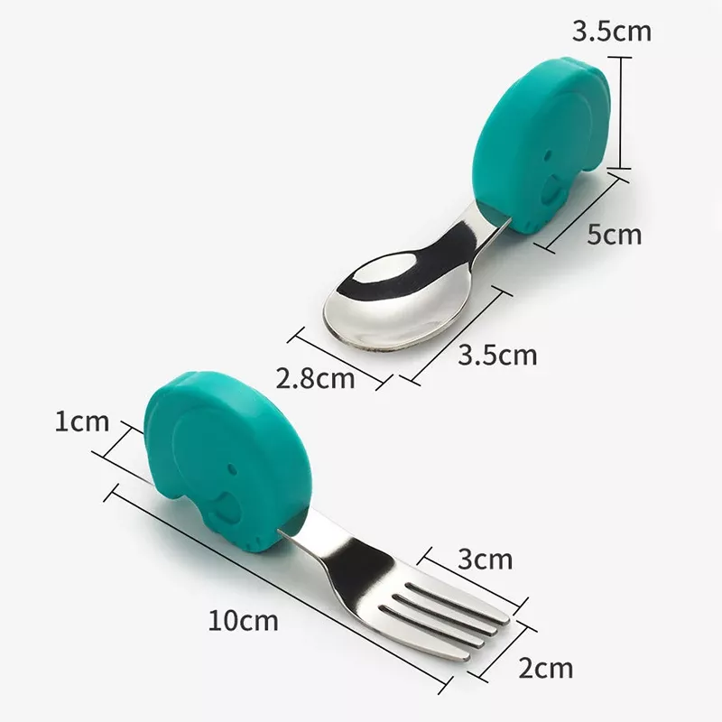 2pcs Silicone Baby Spoon and Fork Set - Image 6