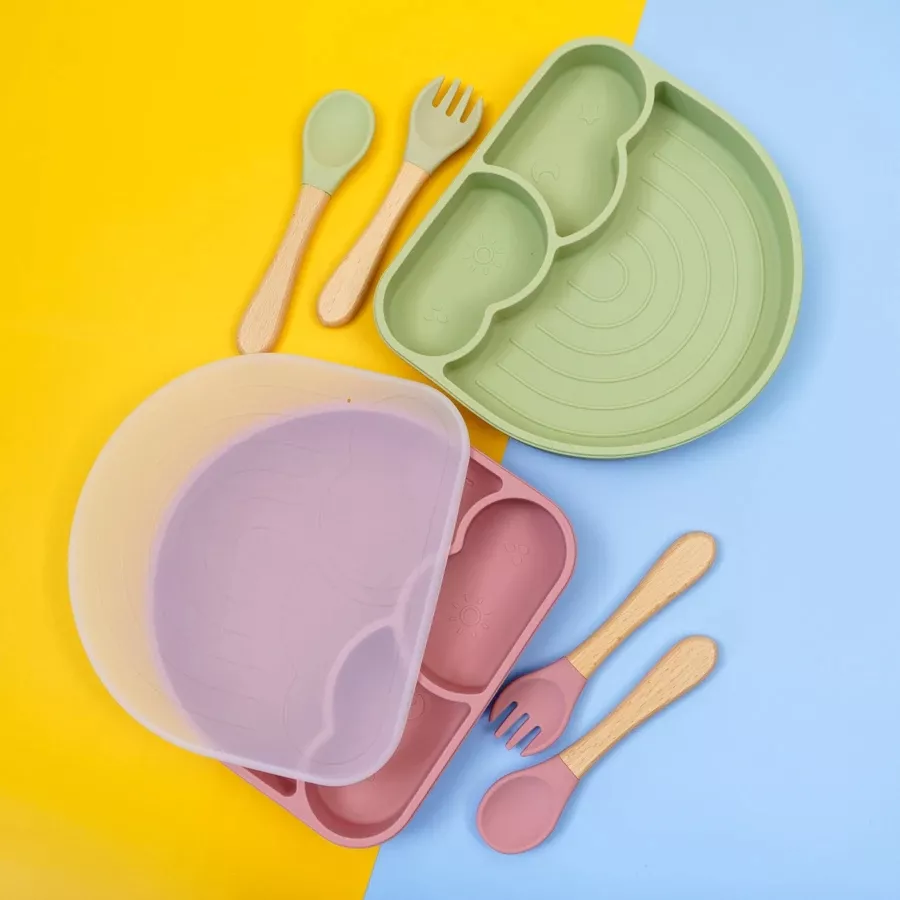 Silicone Rainbow Suction Plate