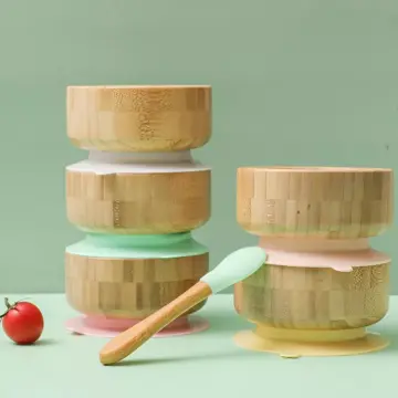 Baby Wooden Feeding Bowl Set