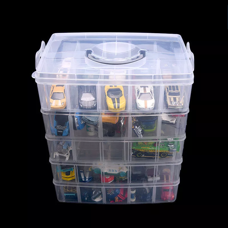 30-Grid Stackable Craft Storage Box with Handle – Adjustable Organizer - Image 2