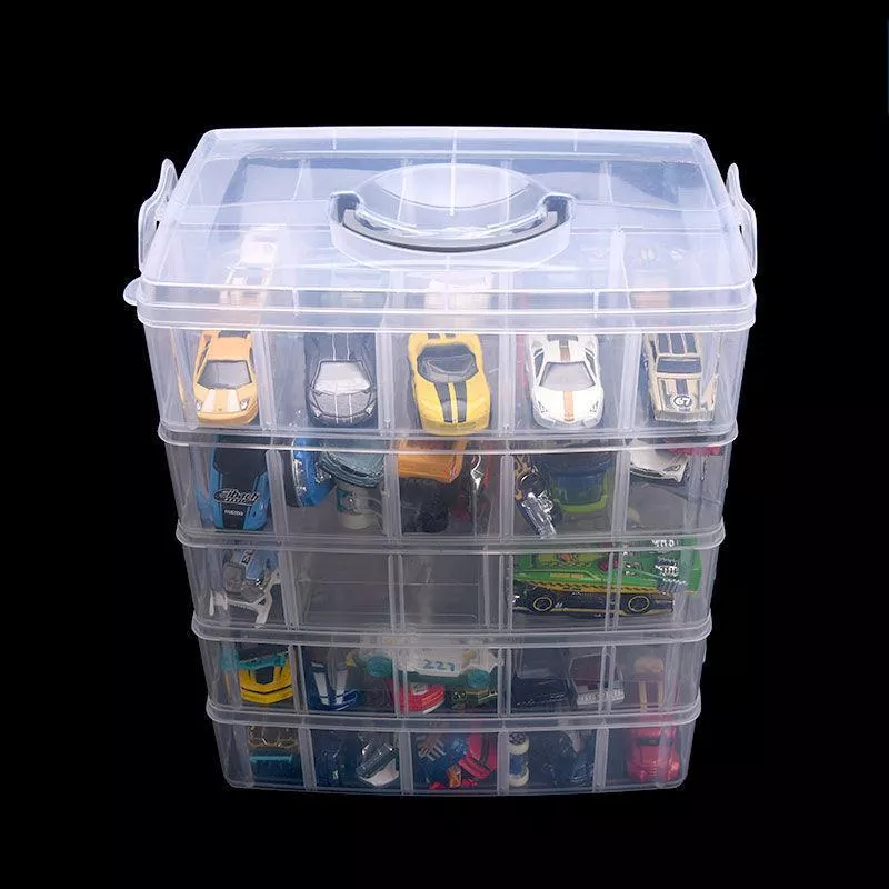 30-Grid Stackable Craft Storage Box with Handle – Adjustable Organizer