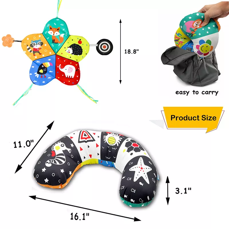 Black & White Baby Tummy Time Pillow Toys Set - Image 6
