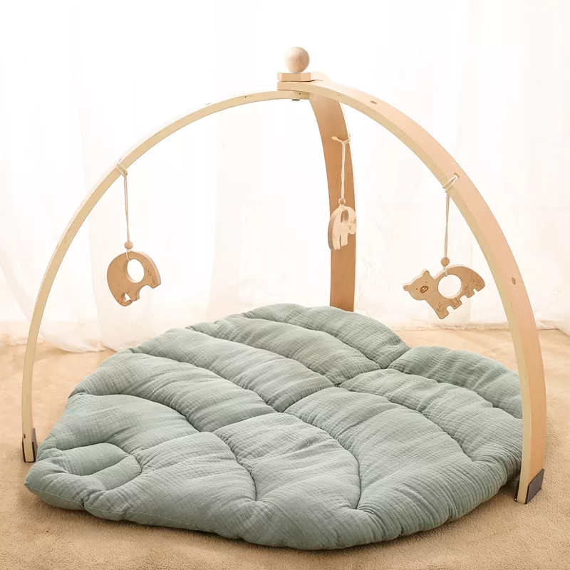 Wooden Baby Play Gym with Activity Pendants – Fitness Rack & Room Decoration