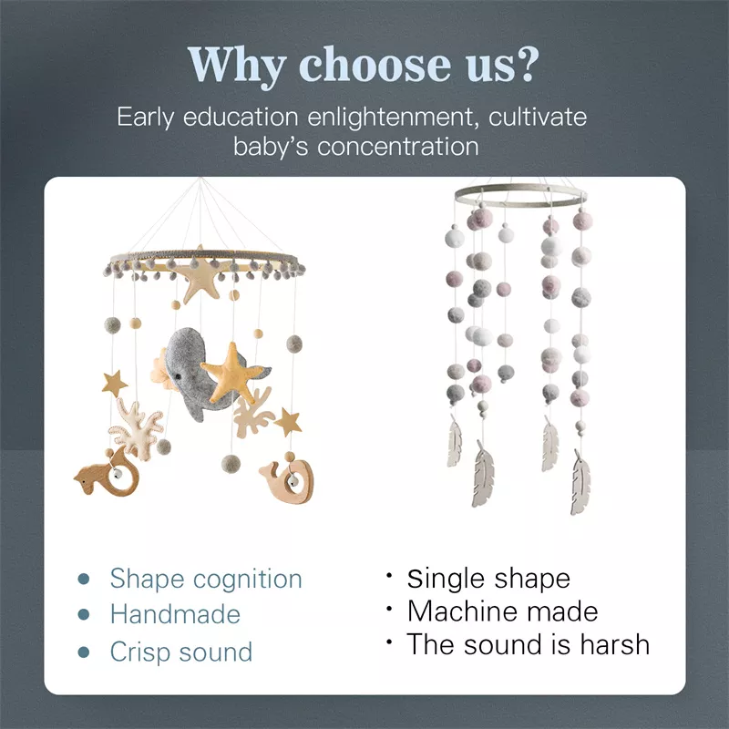 Wooden Baby Crib Mobile with Musical Whale Pendants for 0-12 Months - Image 4