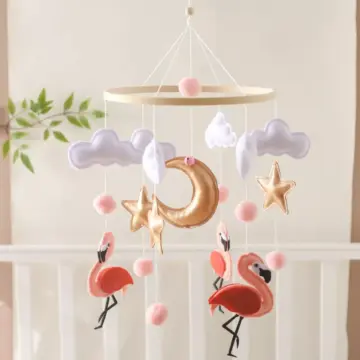 Wooden Baby Crib Mobile Bed Bell Rattle Toy Hanger