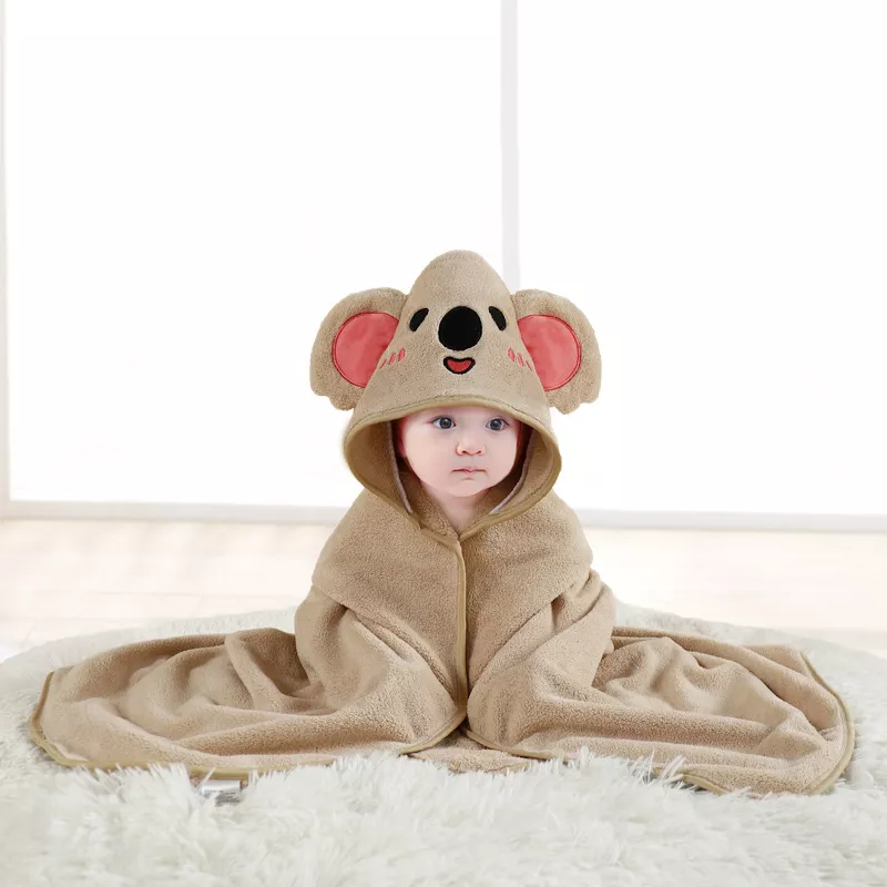Cartoon Animal Baby Swaddling Blanket with Hooded Bathrobe for Stroller - Image 4