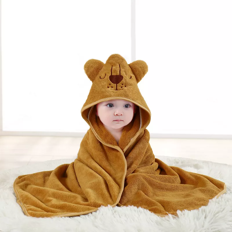 Cartoon Animal Baby Swaddling Blanket with Hooded Bathrobe for Stroller - Image 5