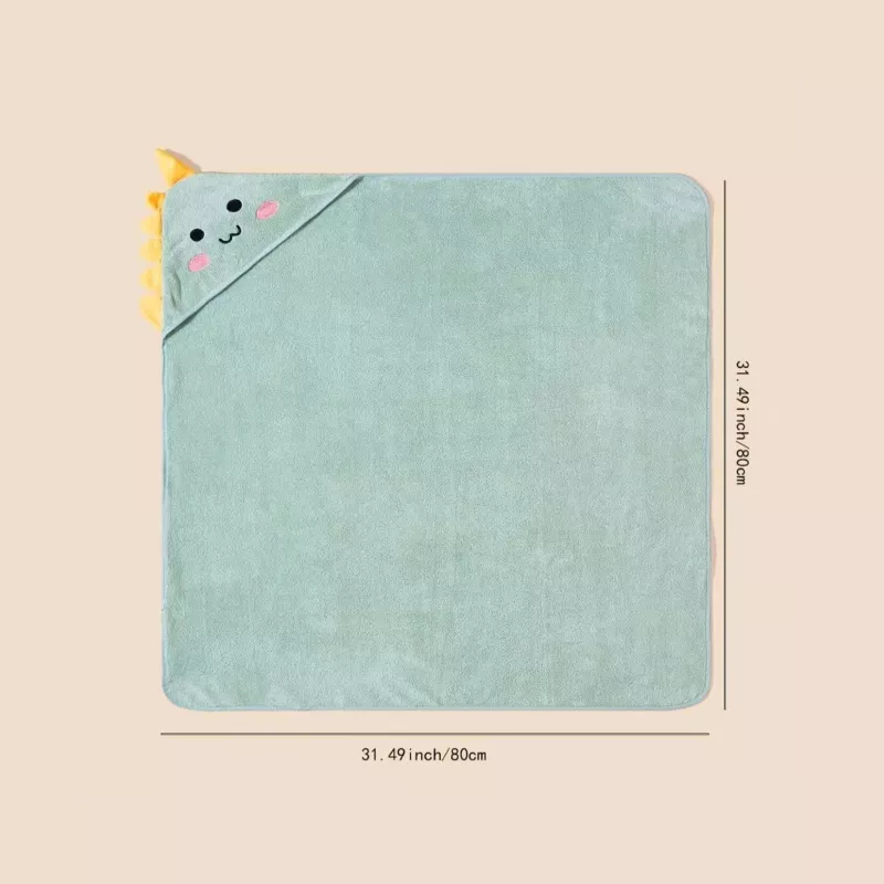 Cartoon Animal Baby Swaddling Blanket with Hooded Bathrobe for Stroller - Image 6