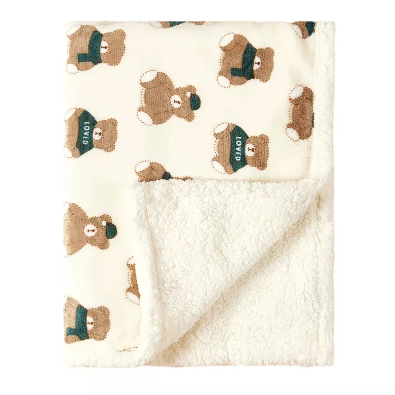 Winter Baby Blanket Flannel Lamb Fleece Swaddle Wrap for Newborns - Image 7