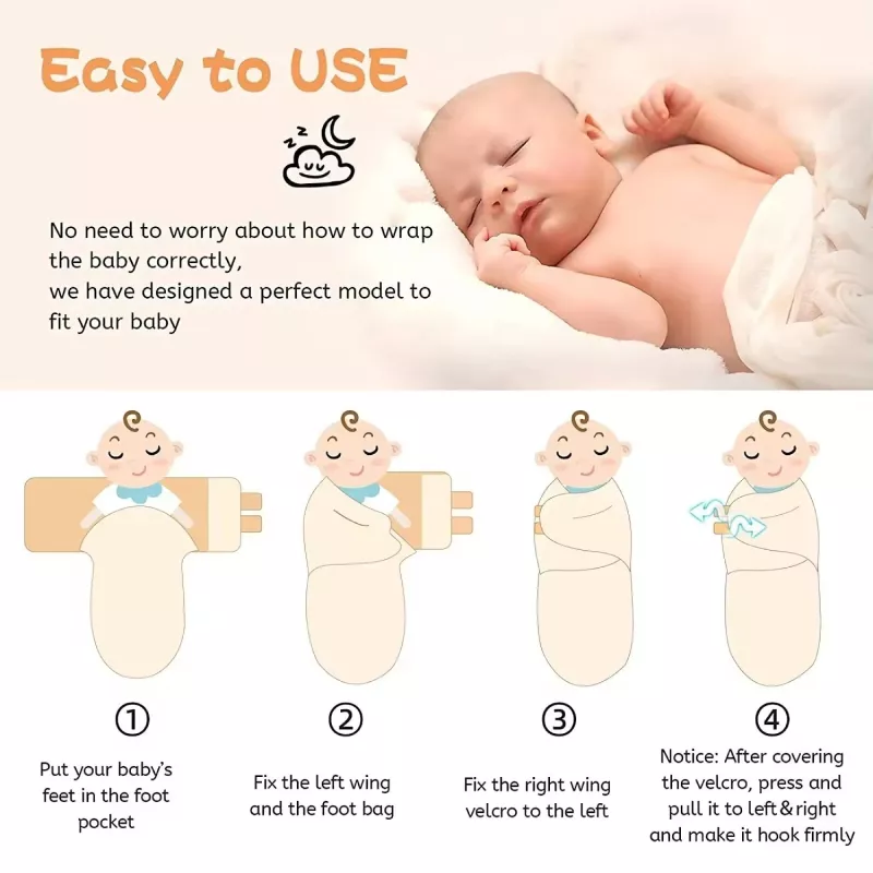 Baby Anti-Shock Cotton Swaddle Wrap for Newborns - Image 3