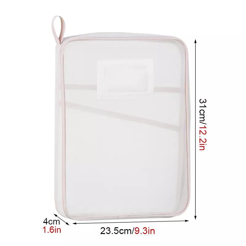 A4 Double-Layer Mesh Zipper Organizer Bag - Large Capacity File Storage - Image 7