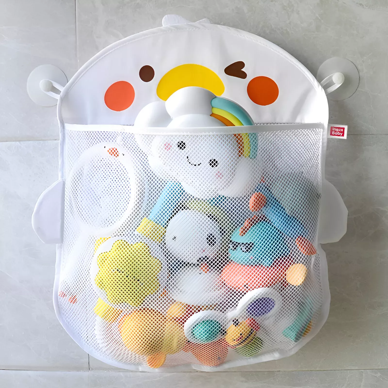 Baby Bath Toy Storage Bag with Duck & Frog Design - Image 2