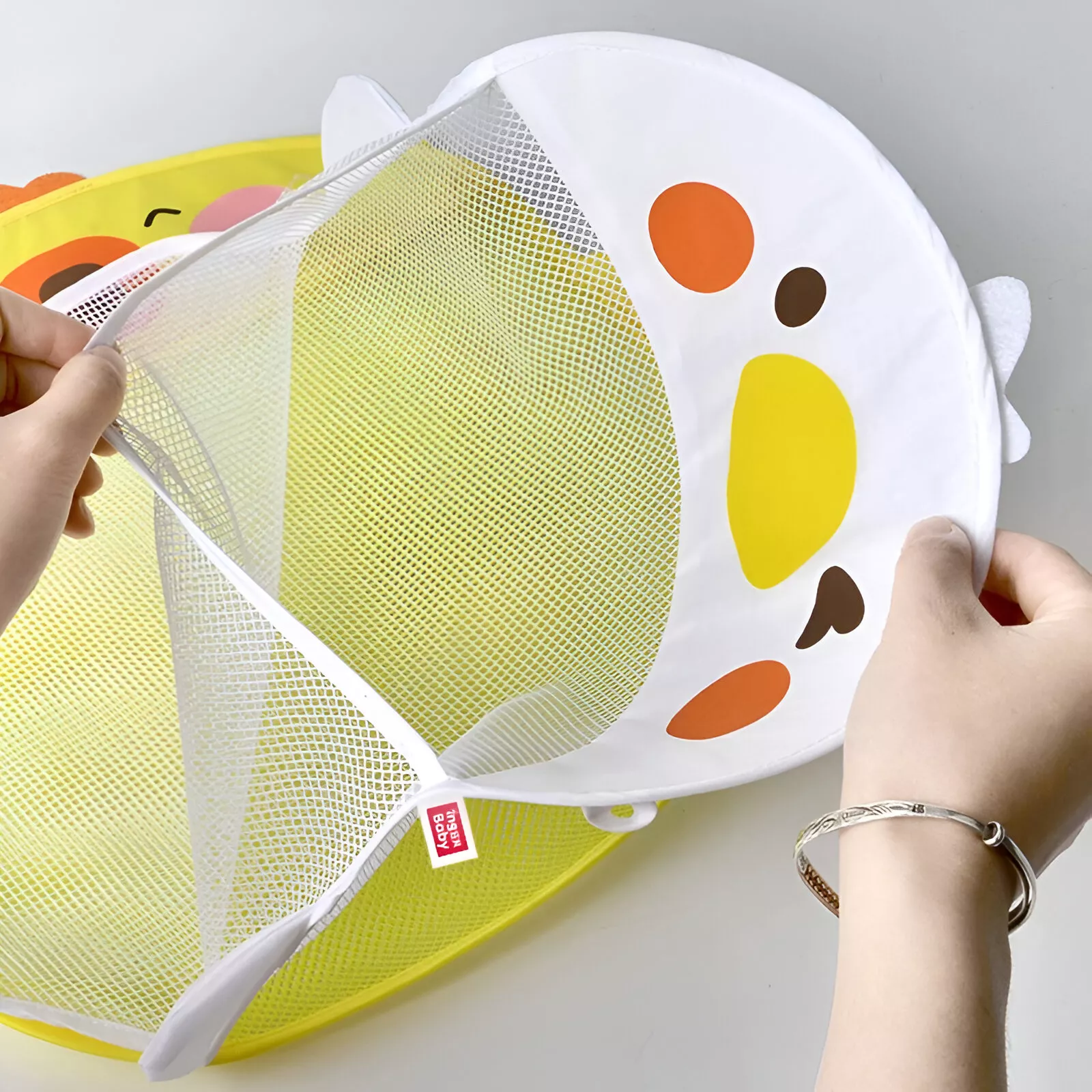 Baby Bath Toy Storage Bag with Duck & Frog Design - Image 3