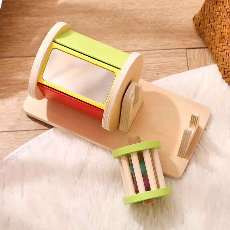 Colorful Wooden Montessori Drum Toy - Image 6
