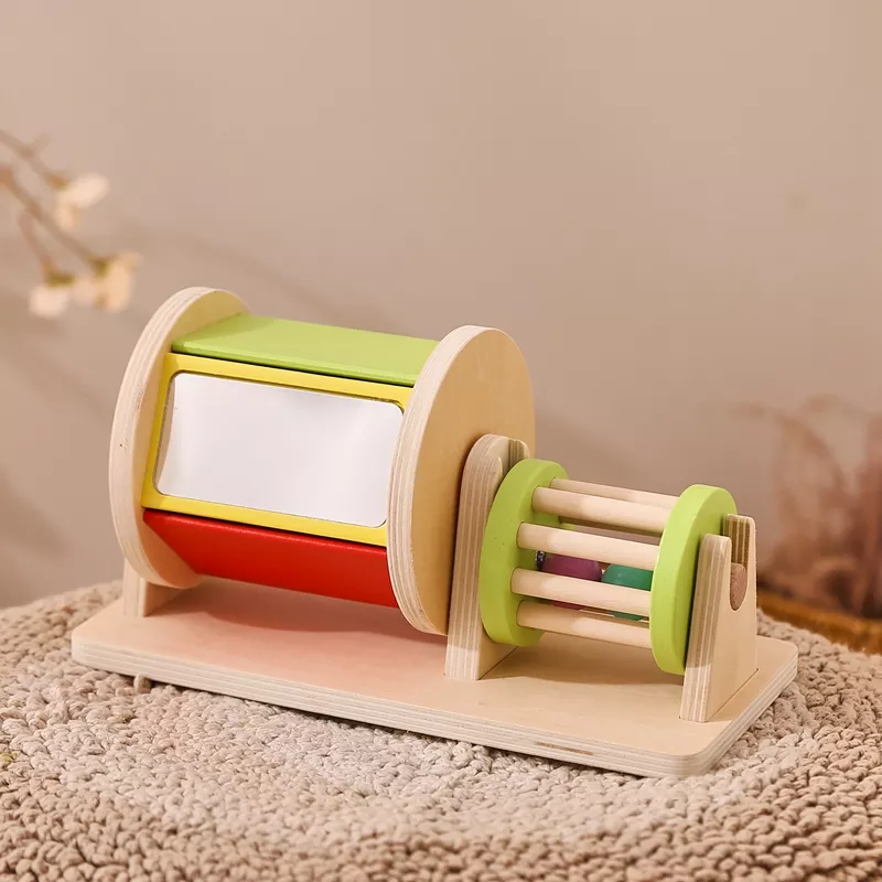 Colorful Wooden Montessori Drum Toy - Image 2