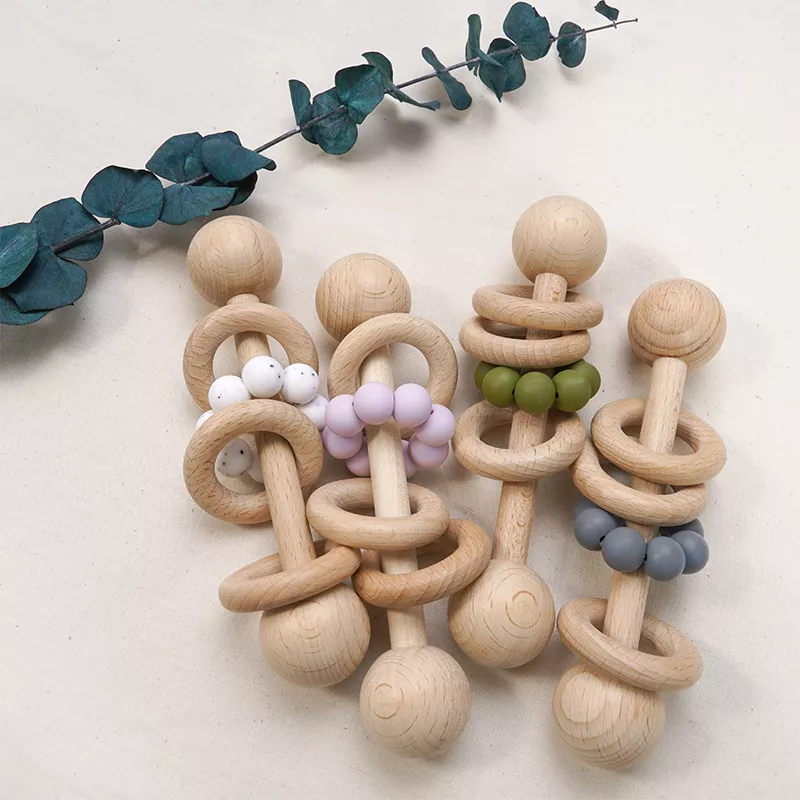Organic Safe Wooden Baby Teether – Non-Toxic, Eco-Friendly Sensory Grasping Toy - Image 3