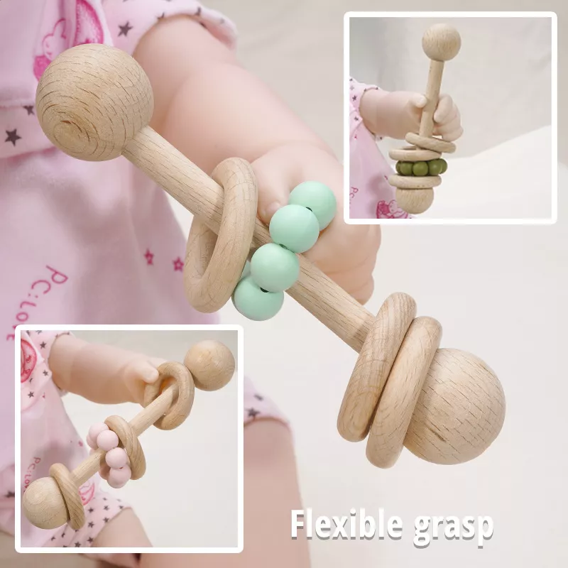 Organic Safe Wooden Baby Teether – Non-Toxic, Eco-Friendly Sensory Grasping Toy - Image 6