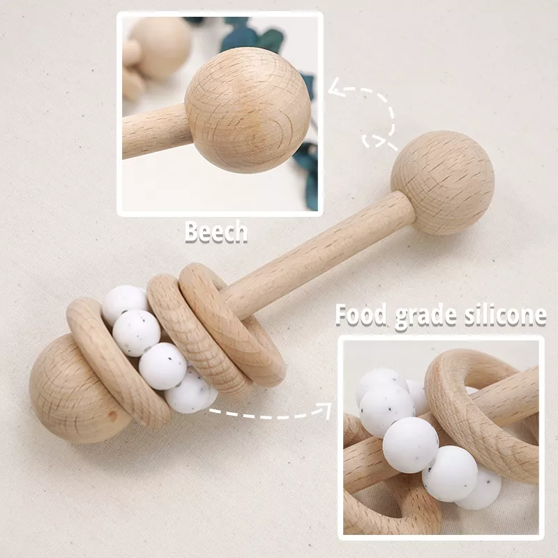 Organic Safe Wooden Baby Teether – Non-Toxic, Eco-Friendly Sensory Grasping Toy - Image 4