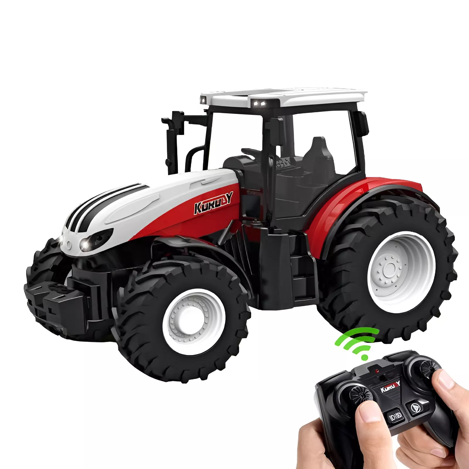 1:24 Remote Control Tractor Trailer with LED Headlight – RC Farm Truck for Kids - Image 5