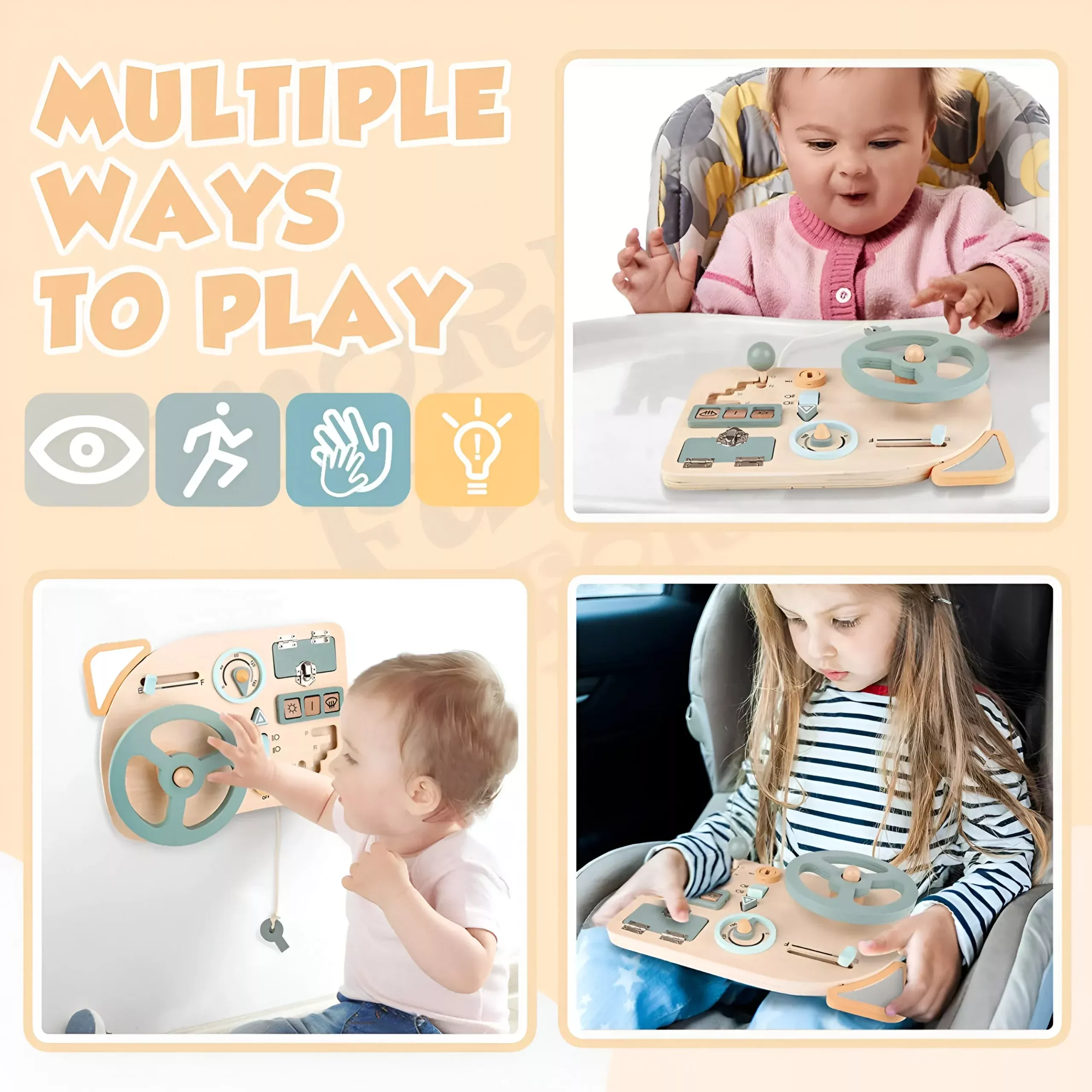Montessori Wooden Steering Wheel Busy Board - Image 4