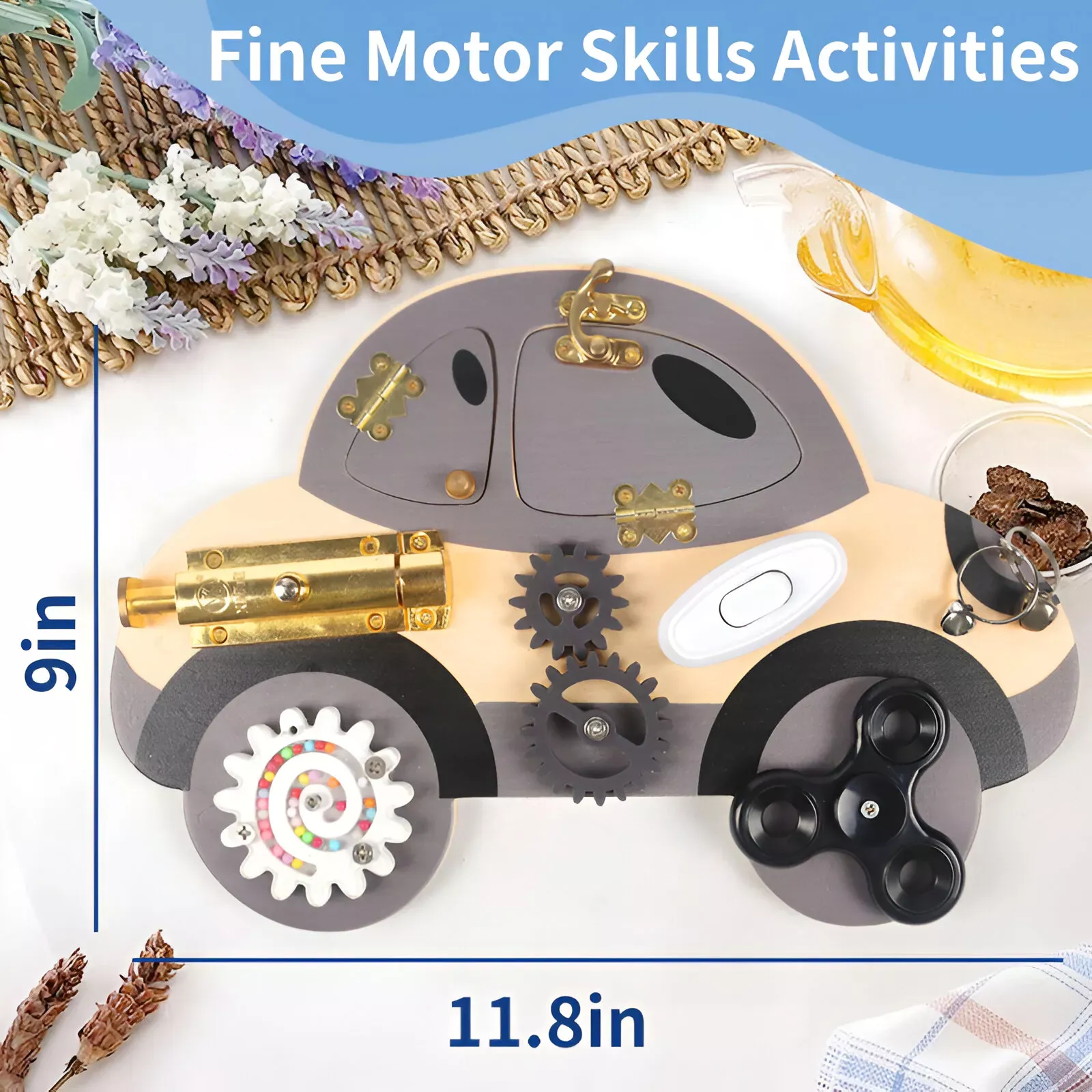 Montessori Wooden Steering Wheel Busy Board - Image 3