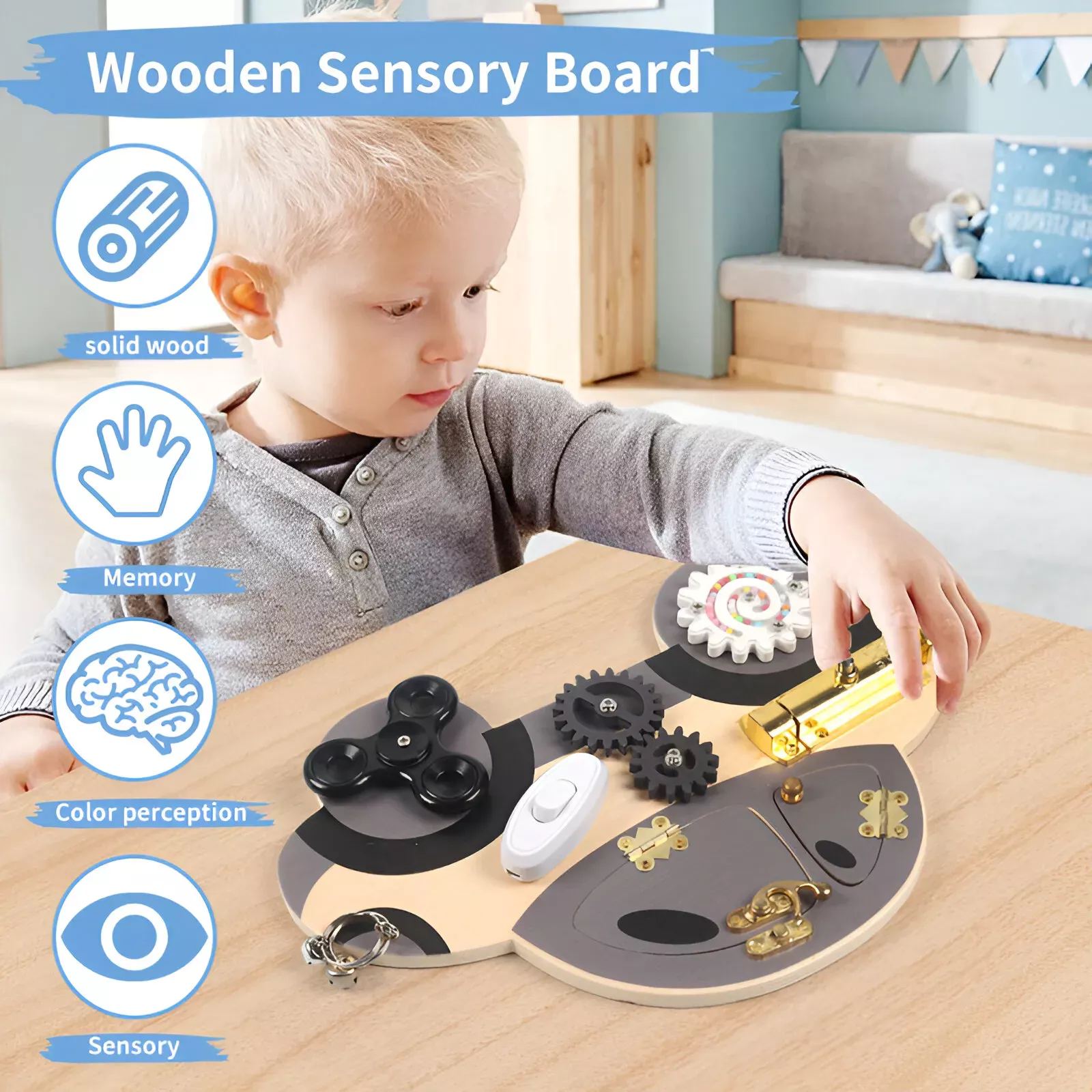 Montessori Wooden Steering Wheel Busy Board - Image 2