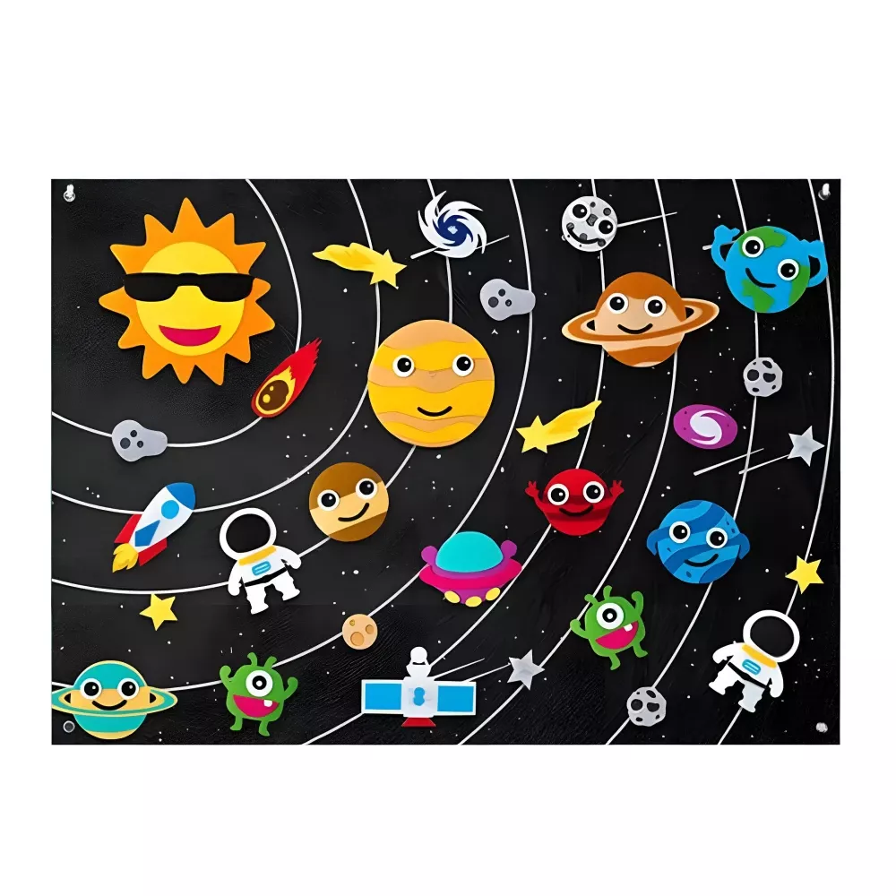 Outer Space Felt Montessori Busy Board - Image 2