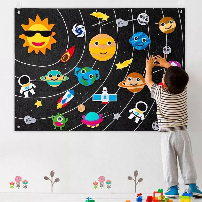 Outer Space Felt Montessori Busy Board