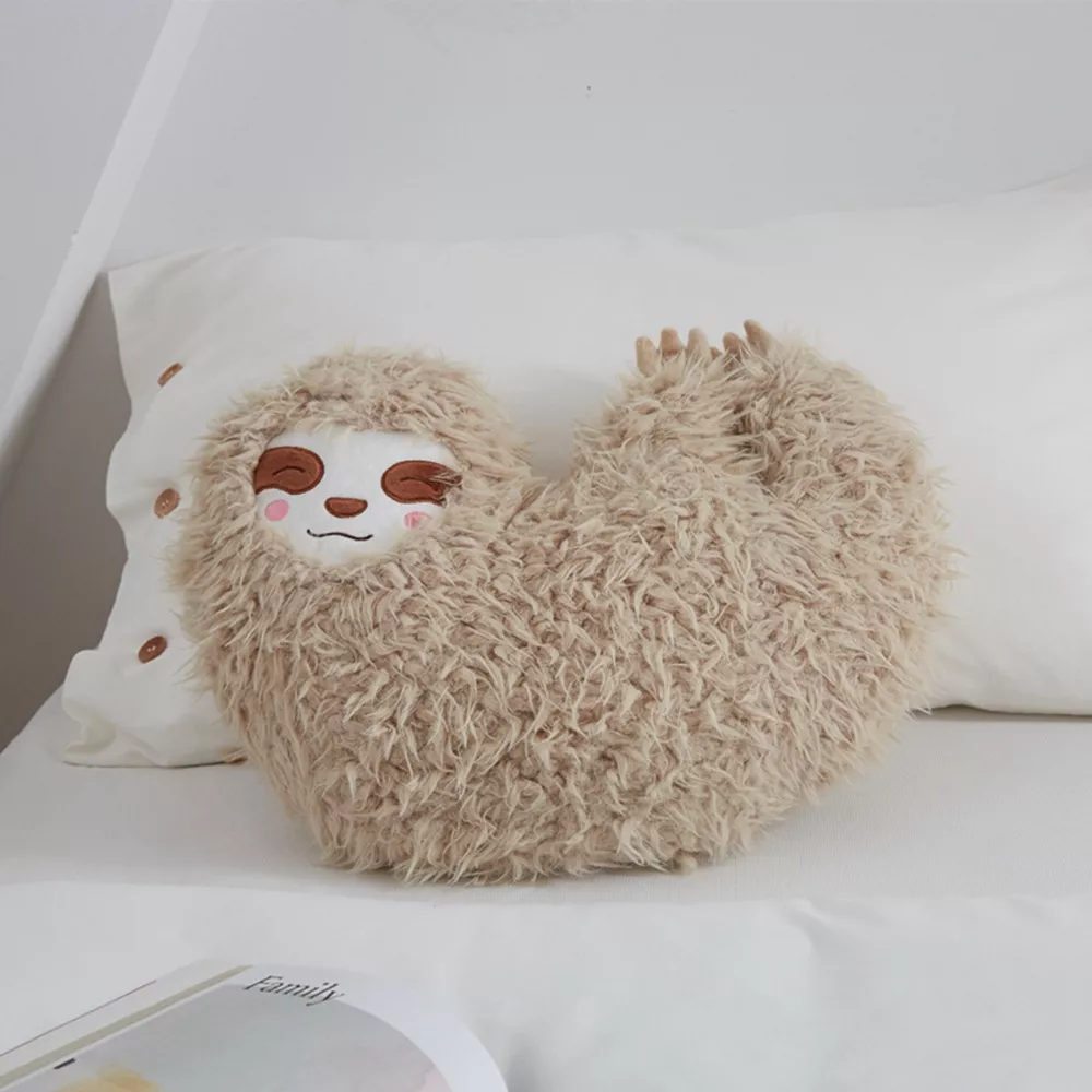 Heart-Shaped Sloth Plush Pillow - Image 3