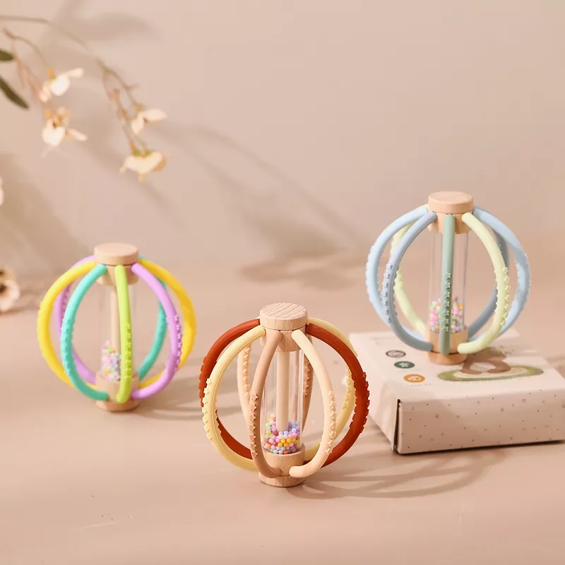 Silicone Rain Stick Teether Toy – Montessori Sensory Rainbow Rattle for Babies - Image 2