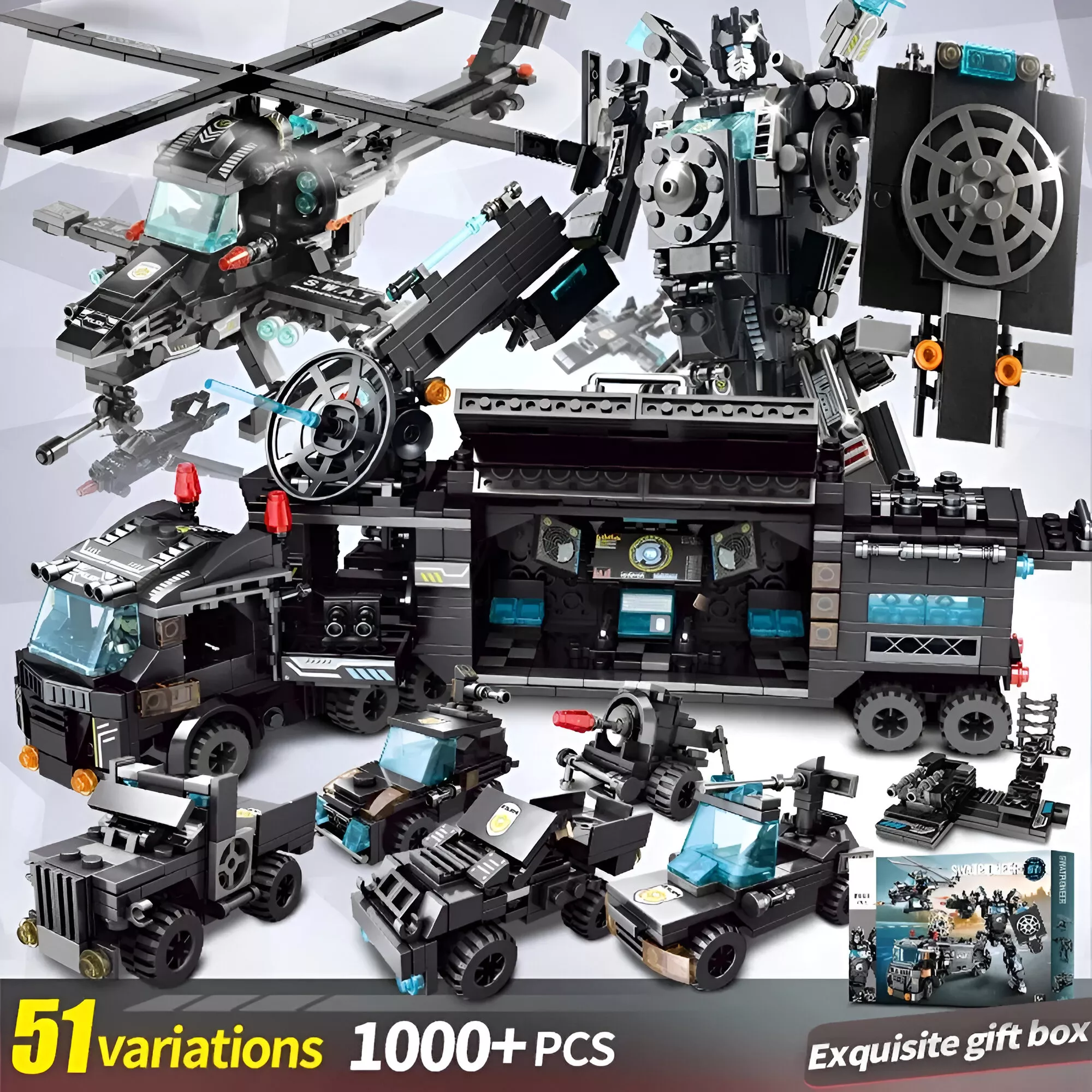 1000+ PCS Police Station Headquarters Building Set for Kids