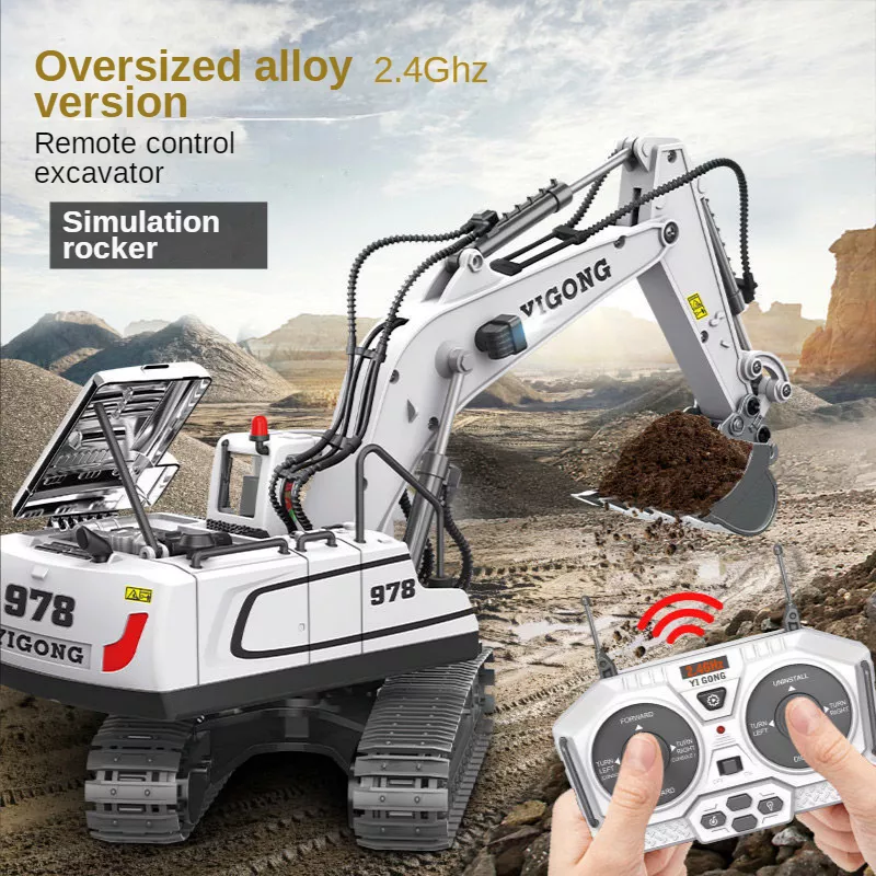 RC Construction Vehicle Set - Remote Control Excavator, Dump Truck & Bulldozer Toys - Image 3