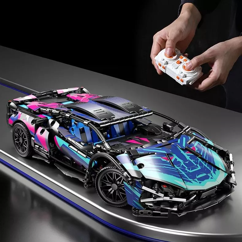 1314-Piece Supercar Building Kit with Remote Control