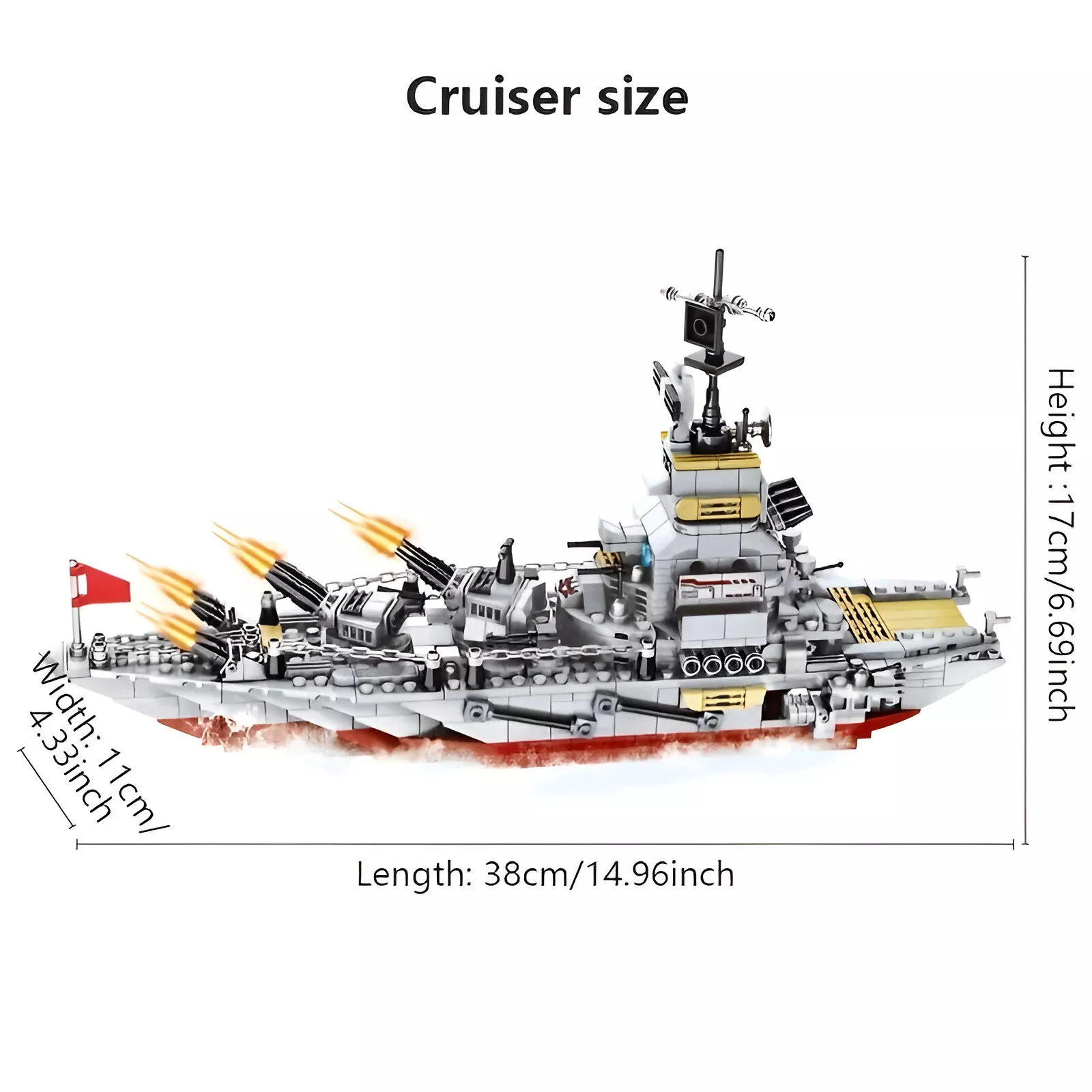 884-Piece Ocean Cruiser Warship Building Set - Image 6