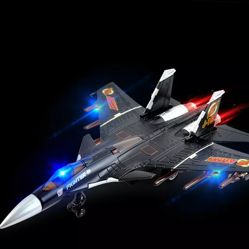 Pull-Back Die Cast Metal Fighter Jet Toy with Sound & Light - Image 3