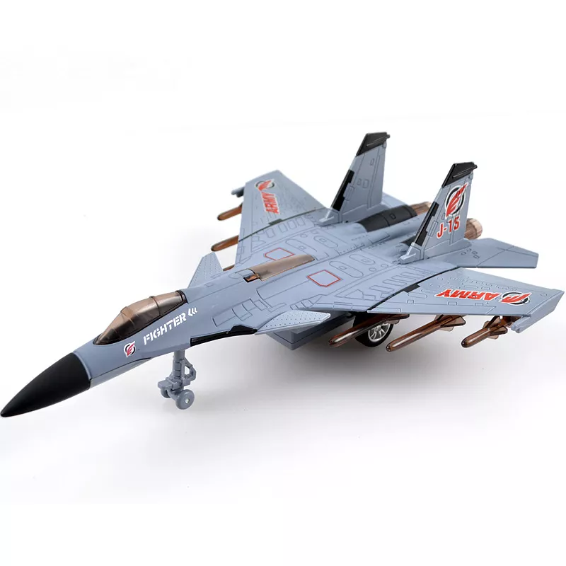Pull-Back Die Cast Metal Fighter Jet Toy with Sound & Light - Image 4