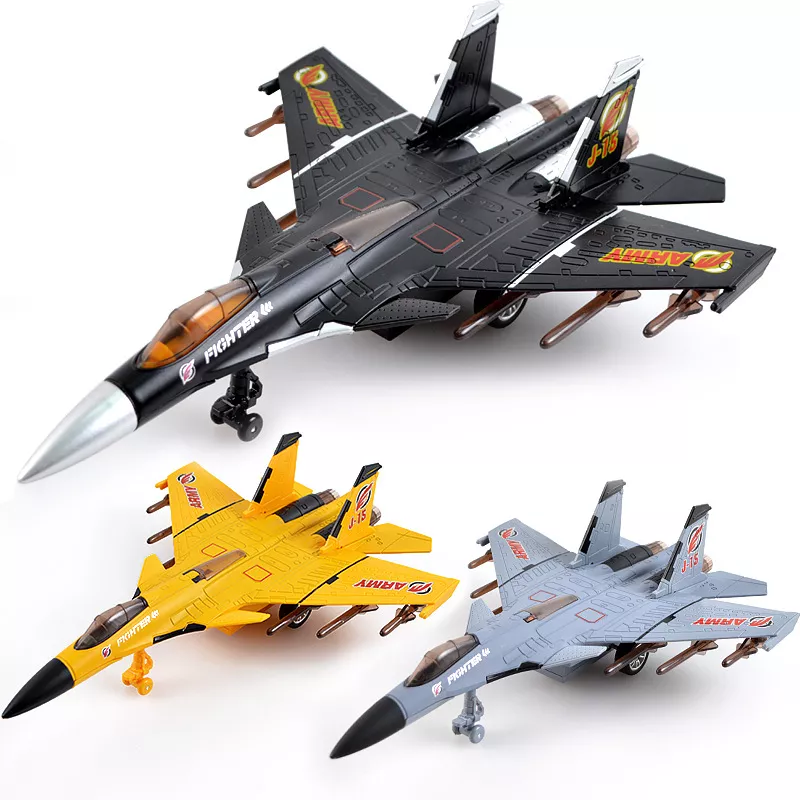 Pull-Back Die Cast Metal Fighter Jet Toy with Sound & Light - Image 2