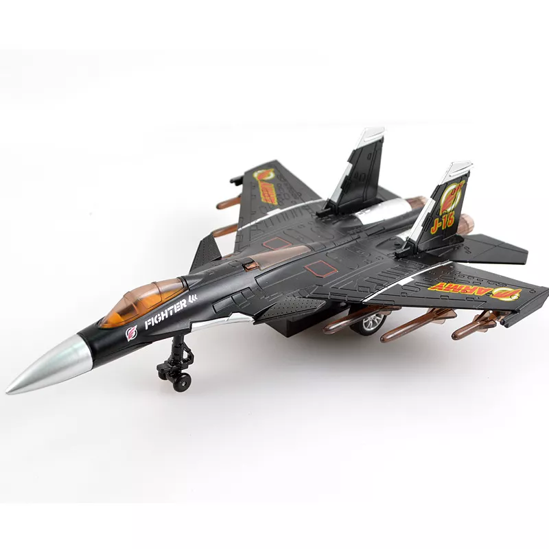 Pull-Back Die Cast Metal Fighter Jet Toy with Sound & Light - Image 5