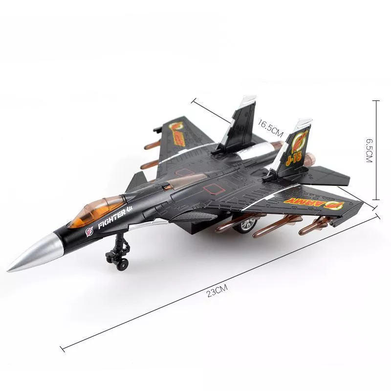 Pull-Back Die Cast Metal Fighter Jet Toy with Sound & Light - Image 7