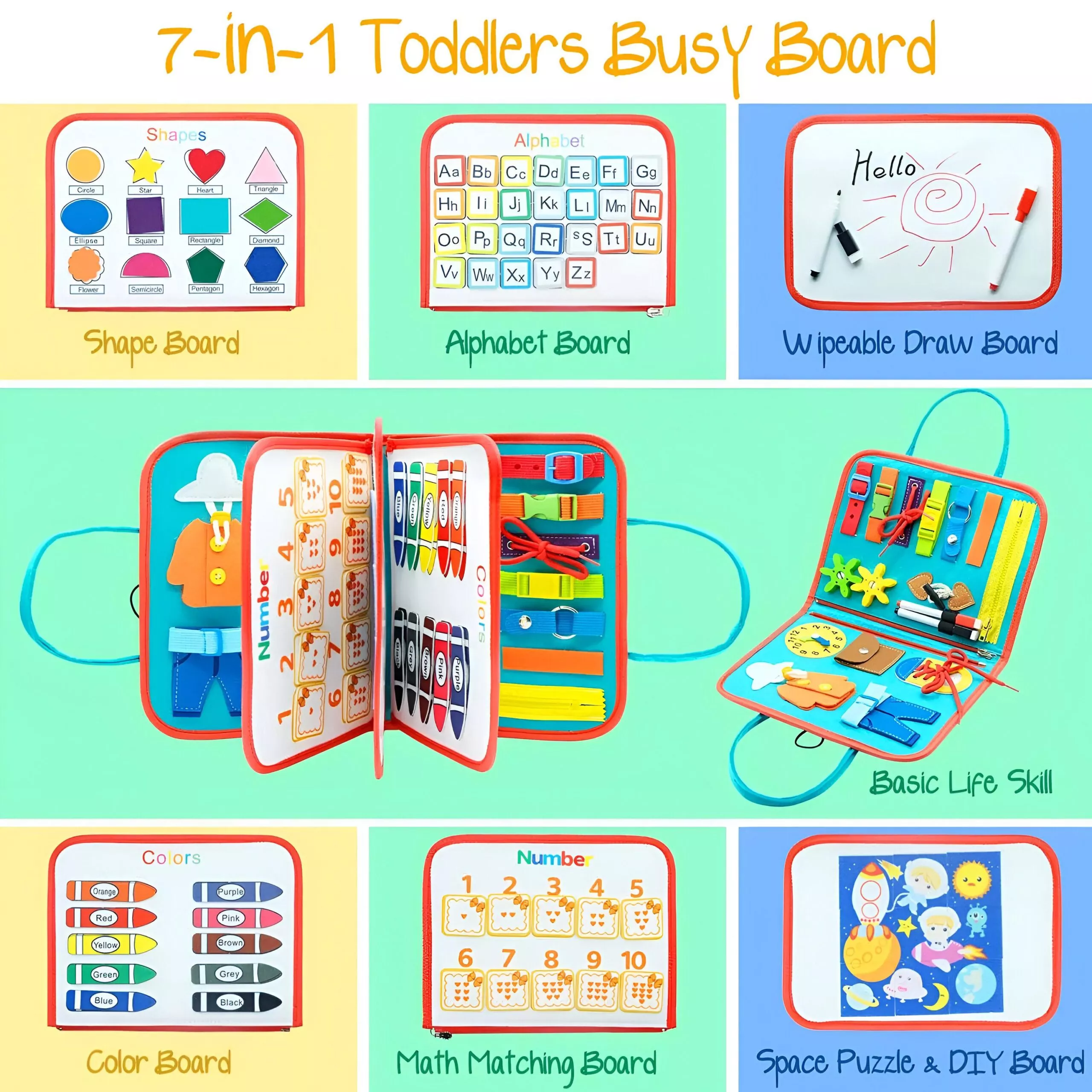 Toddler Montessori Busy Board - Image 2