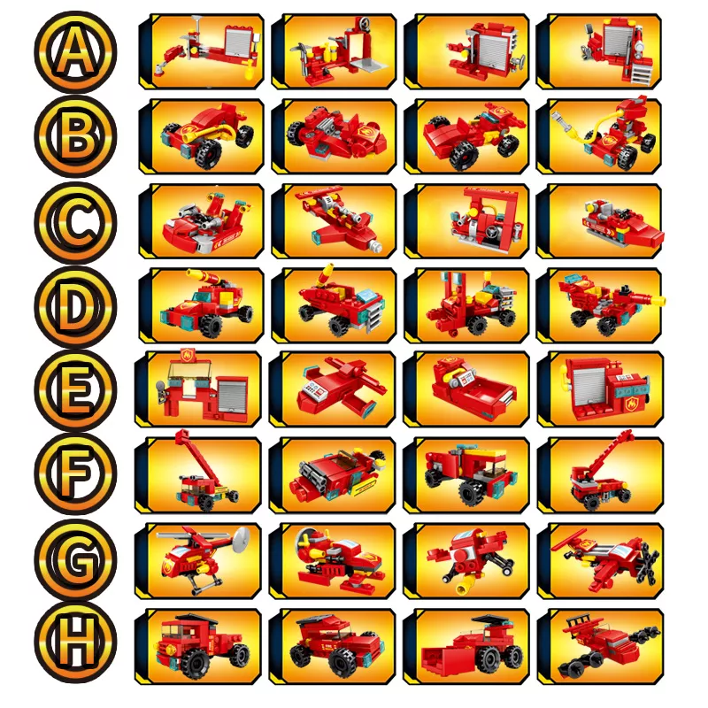 Fire Station Building Block Set with Fire Truck and Helicopter - Image 4