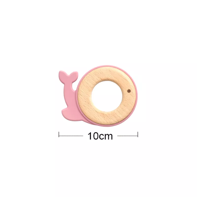 Kawaii Silicone Baby Teether Toy with Wooden Ring - Image 6