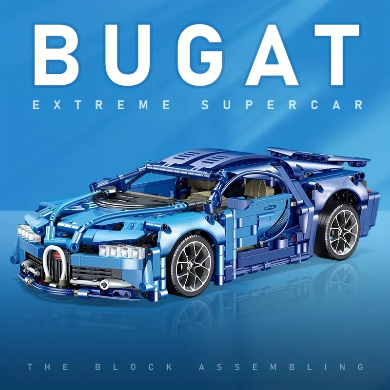 1:14 Scale Bluce Sports Car MOC Building Blocks Kit (1259 Pcs) - Image 4