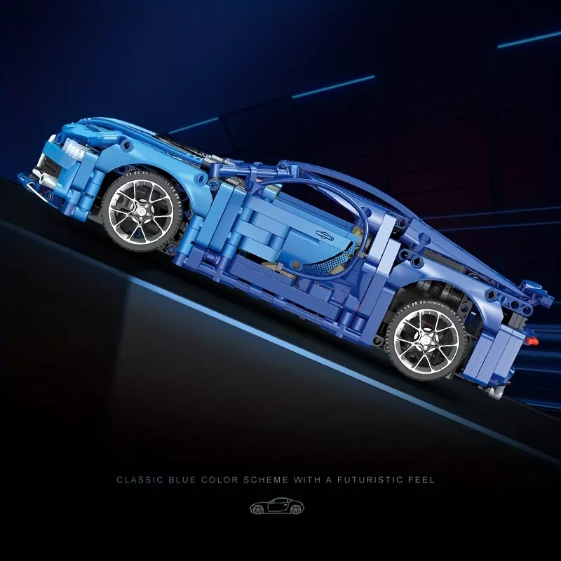 1:14 Scale Bluce Sports Car MOC Building Blocks Kit (1259 Pcs) - Image 3