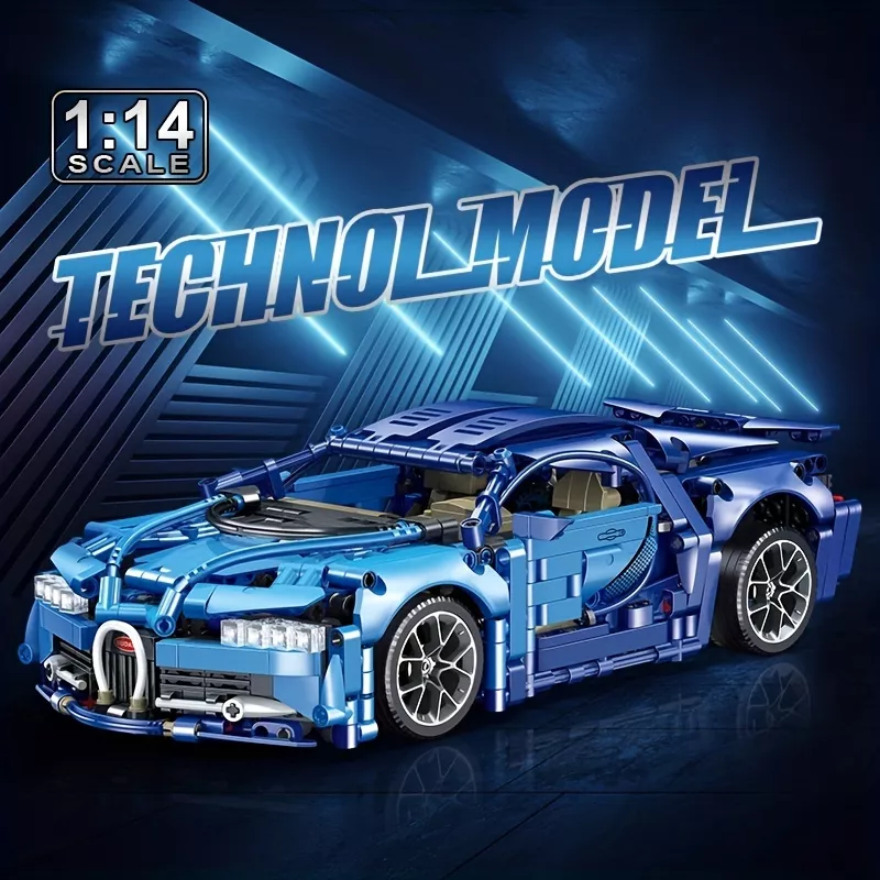 1:14 Scale Bluce Sports Car MOC Building Blocks Kit (1259 Pcs) - Image 2