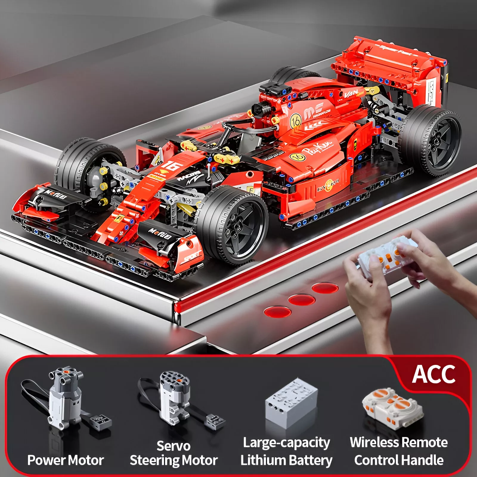 F1 RC Race Car 1163-Piece Remote Control Building Blocks Set - Image 6