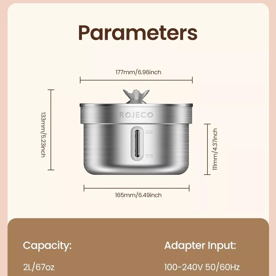 Automatic Stainless Steel Pet Water Fountain - Image 7