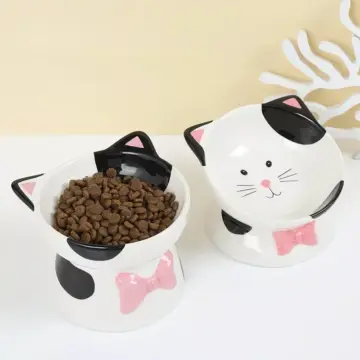 Cartoon Ceramic Elevated Cat Bowl