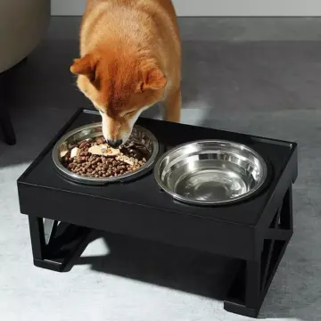 Adjustable Elevated Dog Bowls with Slow Feeder for Medium & Large Dogs
